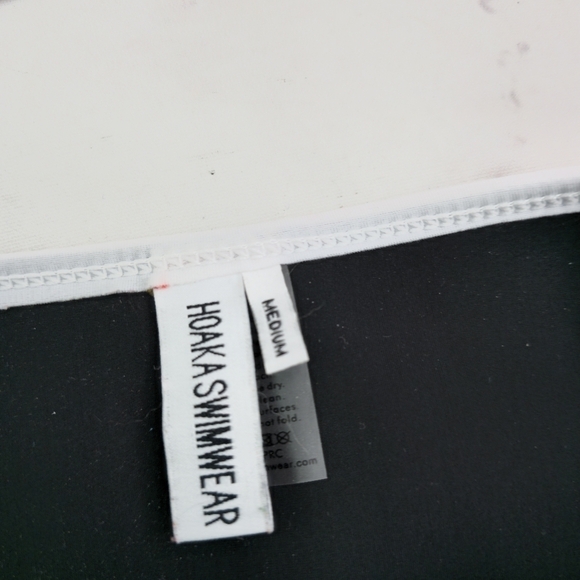 Hoaka Swim Bathing Suit Womens Medium Two Piece Bikini Neoprene Red White Mesh - Picture 2 of 16